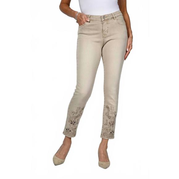 NEW FRANK LYMAN denim jean pants in beige